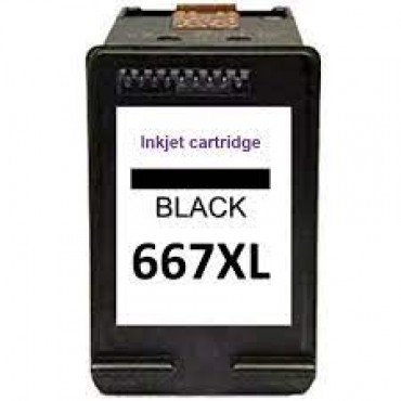 Cartucho Compatível HP 667XL preto - 12ml - CX 01 UN